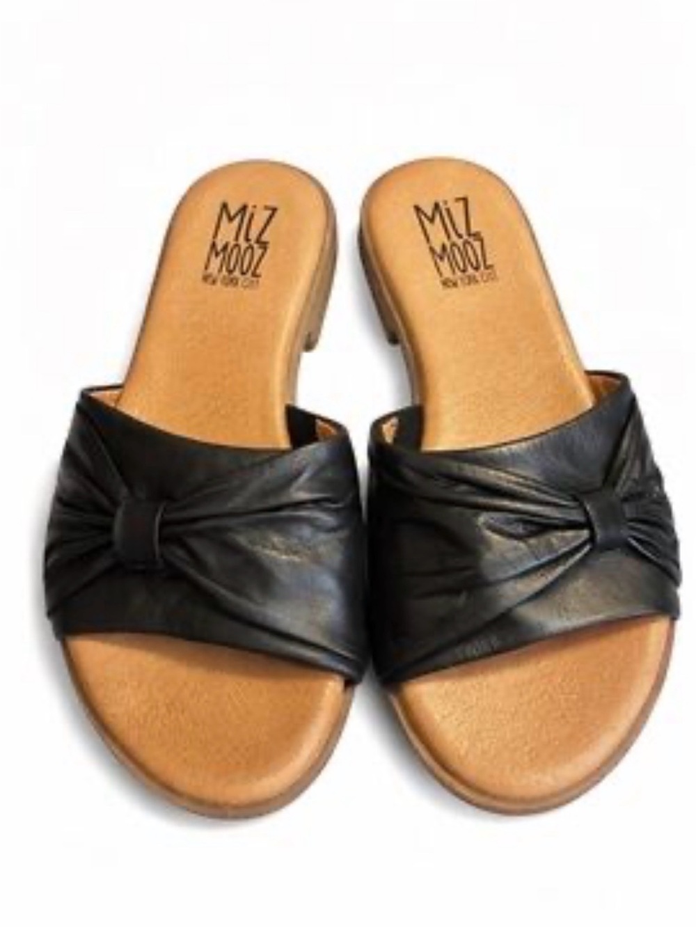 Miz Mooz Daisey Black Knotted Slide Mules- NWOT 39- no box